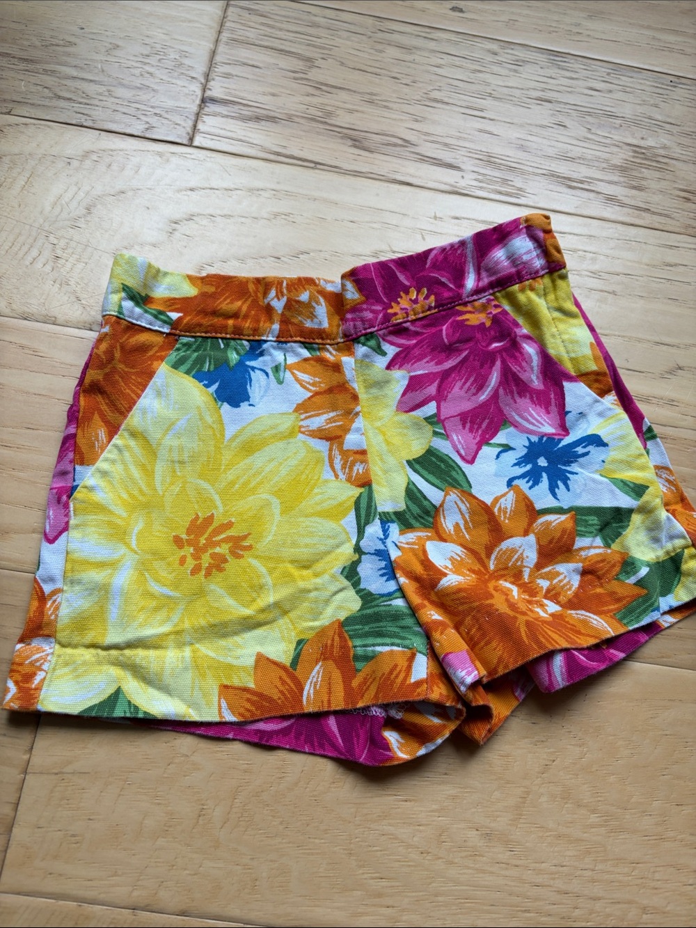Janie and Jack Floral Shorts in Yellow, Orange & Pink